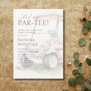Golf Tuinwagen Laat Par-Tee Baby Shower Kaart
