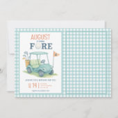 Golf Turning Fore 4e verjaardag foto uitnodiging (Voorkant)