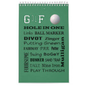GOLF-typografie 2023 Hanging Wall Kalender (Hoes)