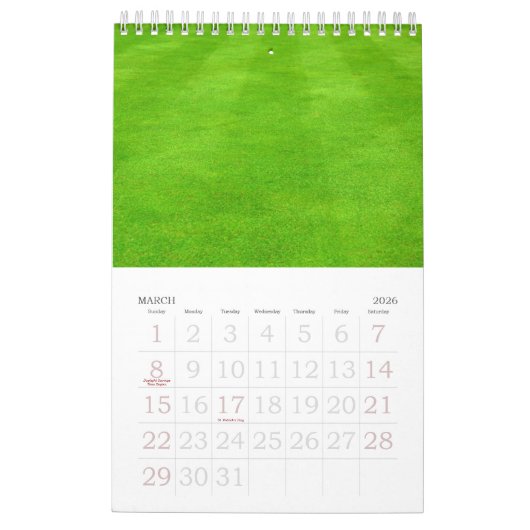 GOLF-typografie 2023 Hanging Wall Kalender (Mar 2026)