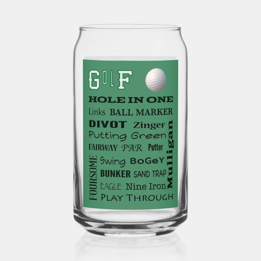 GOLF Typografie Blikvorm Glas (Voorkant)