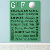 GOLF typografie Canvas Afdruk (Insitu (Houten vloer))