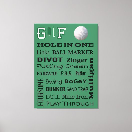 GOLF typografie Canvas Afdruk (Voorkant)