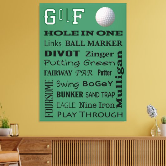 GOLF-typografie Canvas Afdruk (Insitu (Woonkamer))
