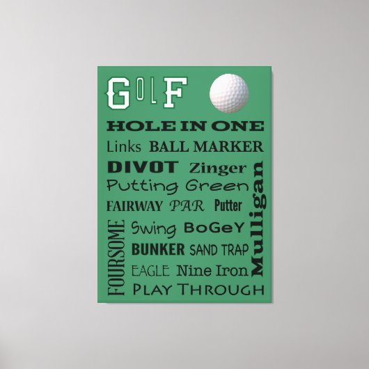 GOLF-typografie Canvas Afdruk (Voorkant)