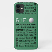 GOLF-typografie Case-Mate iPhone Case (Achterkant)