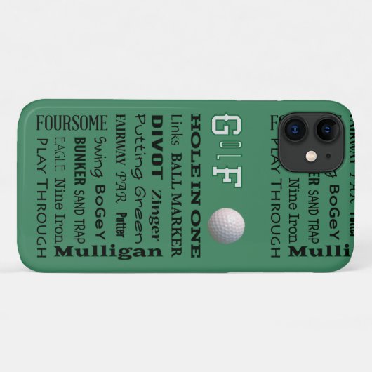 GOLF-typografie Case-Mate iPhone Case (Achterkant (horizontaal))