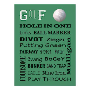 GOLF-typografie Foto Afdruk