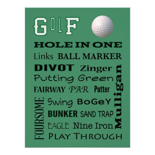 GOLF-typografie Foto Afdruk (Voorkant)