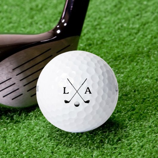 Golf Typografie Moderne Initialen Clubs & Bal