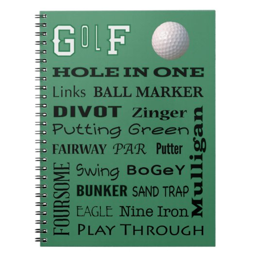 GOLF-typografie Notitieboek (Voorkant)