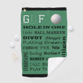 GOLF-typografie voor de Avid Golfer Golfhanddoek (Insitu)