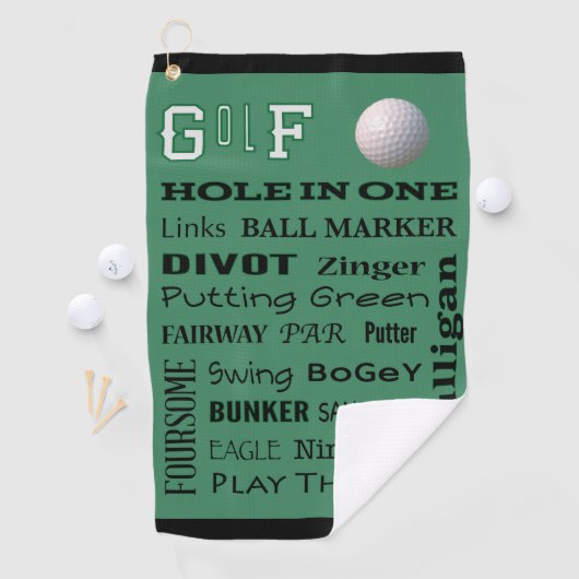 GOLF-typografie voor de Avid Golfer Golfhanddoek (Insitu)