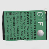 GOLF-typografie voor de Avid Golfer Golfhanddoek (Horizontaal)