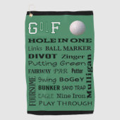 GOLF-typografie voor de Avid Golfer Golfhanddoek (Voorkant)