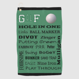 GOLF-typografie voor de Avid Golfer Golfhanddoek