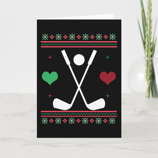 Golf Ugly Christmas Sweater Golfers Xmas Kaart (Voorkant)