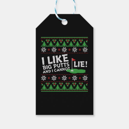 Golf Ugly Kerstmis Cadeaulabel (Voorkant)
