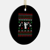 Golf Ugly KerstSweater Keramisch Ornament (Rechts)