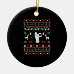Golf Ugly KerstSweater Keramisch Ornament
