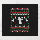 Golf Ugly KerstSweater Sparkling Wijnetiket (Enkel label)