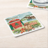 Golf Ugly Sweater Christmas for golfer Kartonnen Onderzetters (Schuin)