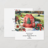 Golf Ugly Sweater Christmas Party Invitation Kaart (Voorkant / Achterkant)