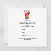 Golf Ugly Sweater Christmas Party Invitation Kaart (Achterkant)