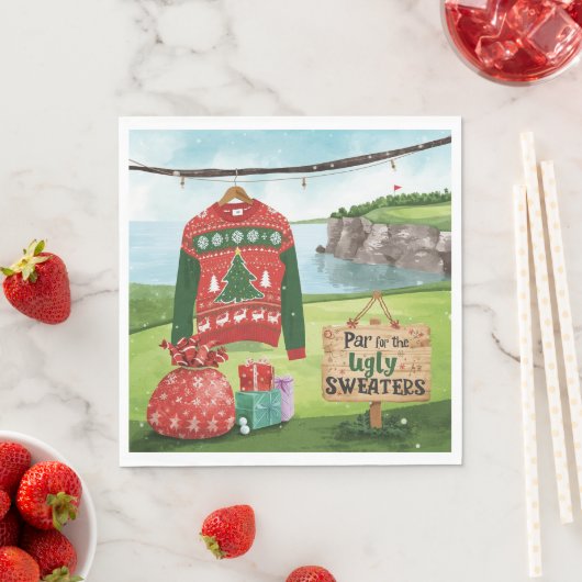 Golf Ugly Sweater Christmas Party  Servet (Insitu)