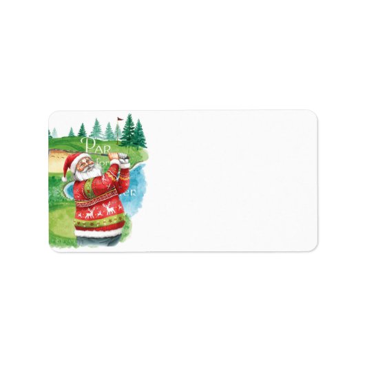 Golf Ugly Sweater thema voor golfer Kerstmis Etiket (Voorkant)