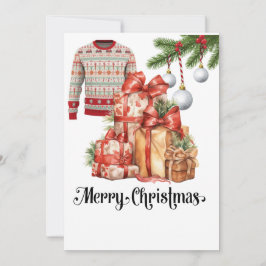 Golf Ugly Sweater thema voor golfer Kerstmis Feestdagenkaart