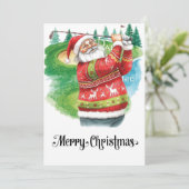 Golf Ugly Sweater thema voor golfer Kerstmis Feestdagenkaart (Staand voorkant)