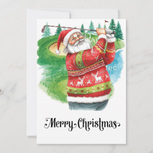 Golf Ugly Sweater thema voor golfer Kerstmis Feestdagenkaart