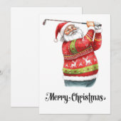 Golf Ugly Sweater thema voor golfer Kerstmis Feestdagenkaart (Voorkant / Achterkant)
