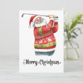 Golf Ugly Sweater thema voor golfer Kerstmis Feestdagenkaart (Staand voorkant)