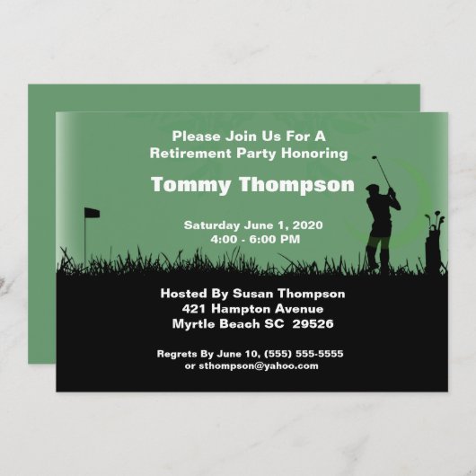 Golf — Uitnodiging tot pensionering (Voorkant / Achterkant)