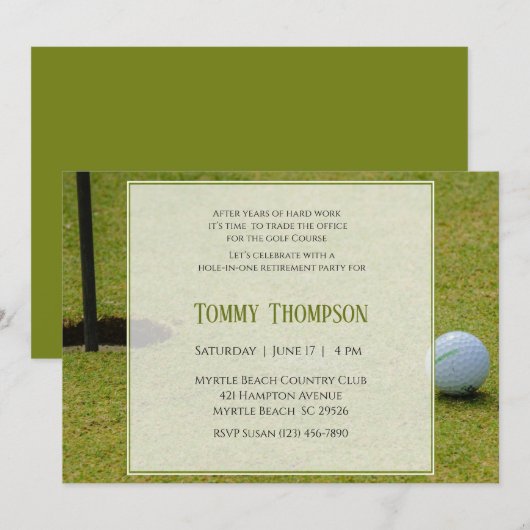 Golf — Uitnodiging tot pensionering (Voorkant / Achterkant)