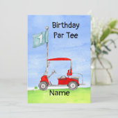 Golf Uitnodiging voor 1e verjaardag golffeest (Staand voorkant)