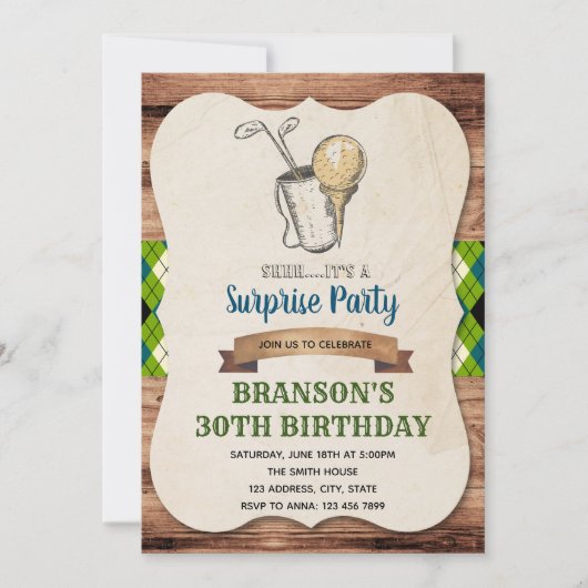 Golf-uitnodiging voor volwassenen kaart (Voorkant)