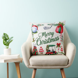 Golf Uitrusting Kerst thema voor Golfer Kussen