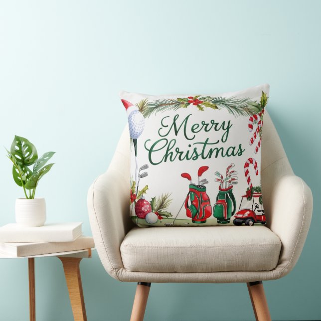 Golf Uitrusting Kerst thema voor Golfer Kussen (Stoel)