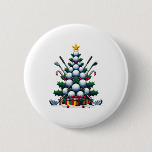 Golf Uitrusting Kerstboom Kerst Golfer Wom Ronde Button 5,7 Cm