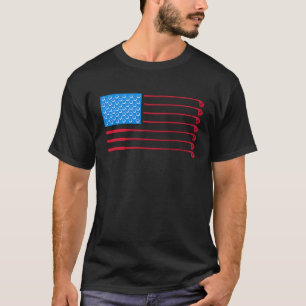 Golf USA Flag Fun Golfing Player Golfer Coach Spor T-shirt