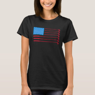 Golf USA Flag Fun Golfing Player Golfer Coach Spor T-shirt