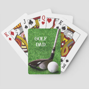 Golf Vader - Driver en Bal op Gras personaliseren Pokerkaarten