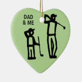 Golf Vader en Zoon kerstfeestdag Keramisch Ornament (Rechts)