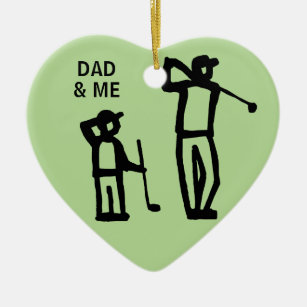 Golf Vader en Zoon kerstfeestdag Keramisch Ornament