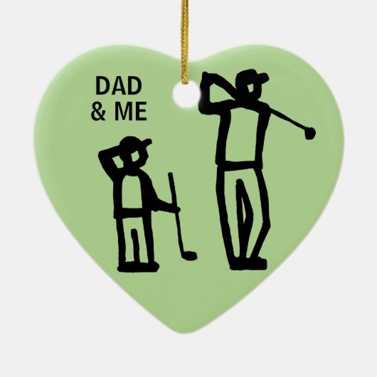 Golf Vader en Zoon kerstfeestdag Keramisch Ornament (Achterkant)