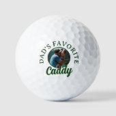 Golf Vader Favoriete Caddie Aangepaste Naam Golfballen (Voorkant)