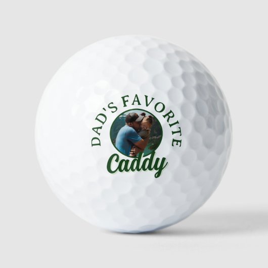 Golf Vader Favoriete Caddie Aangepaste Naam Golfballen (Voorkant)